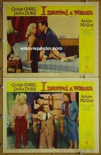 Z074 I MARRIED A WOMAN 2 lobby cards '58 George Gobel,Diana Dors