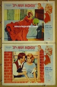 Z076 IF A MAN ANSWERS 2 lobby cards '62 Sandra Dee, Bobby Darin