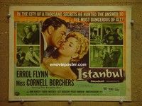 Y165 ISTANBUL title lobby card '57 Errol Flynn, Borchers