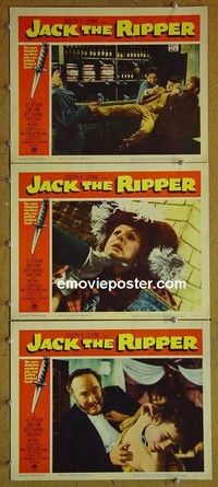 Y881 JACK THE RIPPER 3 lobby cards '60 Patterson, Byrne