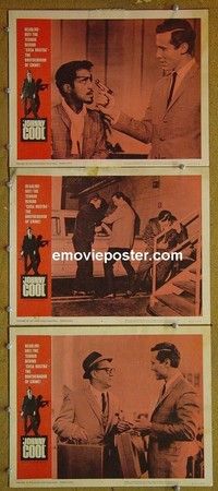 Y883 JOHNNY COOL 3 lobby cards '63 Sammy Davis Jr film noir!