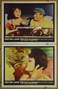 Z088 JUDITH 2 lobby cards '66 Sophia Loren, Peter Finch