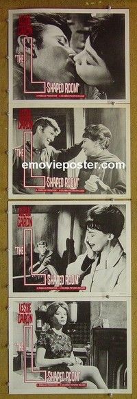 Y760 L-SHAPED ROOM 4 lobby cards '63 Leslie Caron, Bryan Forbes