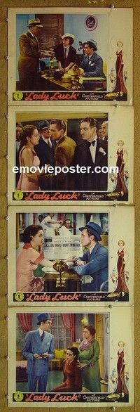 Y755 LADY LUCK 4 lobby cards '36 Patricia Farr