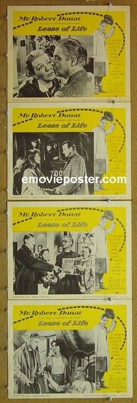 Y757 LEASE OF LIFE 4 lobby cards '54 Robert Donat