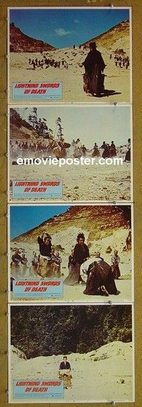 Y759 LIGHTNING SWORDS OF DEATH 4 lobby cards '74 Samurai!