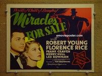 Y215 MIRACLES FOR SALE title lobby card '39 Robert Young