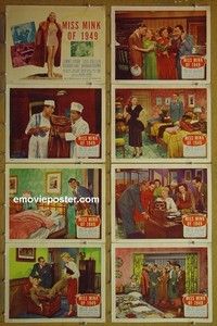 Y514 MISS MINK OF 1949 8 lobby cards '48 Lois Collier, Lydon