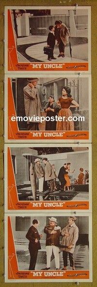 Y766 MON ONCLE 4 lobby cards '58 Jacques Tati, Mr Hulot