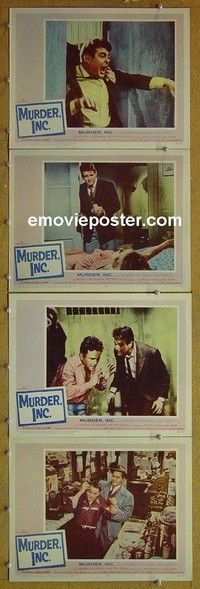 Y768 MURDER INC 4 lobby cards '60 Whitman, Britt, Falk