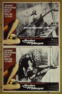 Z126 MURDERS IN THE RUE MORGUE 2 lobby cards '71 E.A. Poe