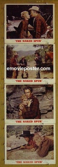 Y769 NAKED SPUR 4 lobby cards '53 Robert Ryan, Janet Leigh