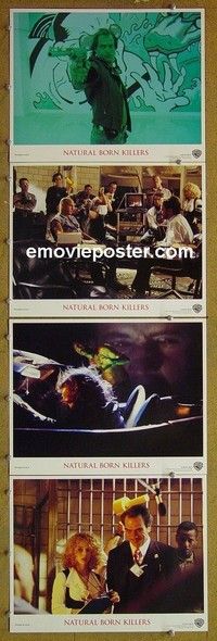 Y770 NATURAL BORN KILLERS 4 lobby cards '94 Oliver Stone