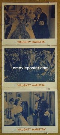 Y909 NAUGHTY MARIETTA 3 lobby cards R62 MacDonald, Nelson Eddy