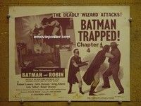 Y235 NEW ADVENTURES OF BATMAN & ROBIN chap 4 title lobby card '49 Lowery