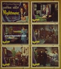 Y660 NIGHTMARE 6 lobby cards '42 Diana Barrymore, Donlevy