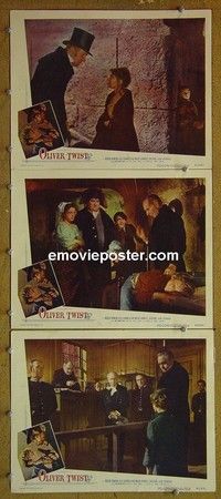 Y913 OLIVER TWIST 3 lobby cards '51 Alec Guinness