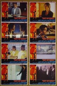 Y526 OUT OF SIGHT 8 lobby cards '98 George Clooney, Lopez