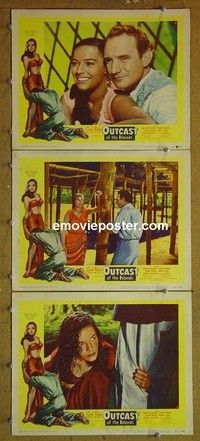 Y916 OUTCAST OF THE ISLANDS 3 lobby cards '52 Trevor Howard