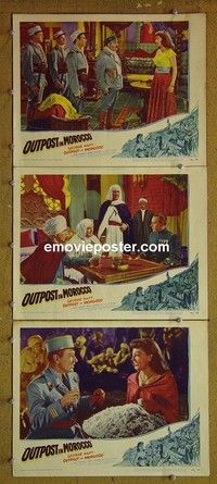 Y917 OUTPOST IN MOROCCO 3 lobby cards '49 George Raft, Tamiroff