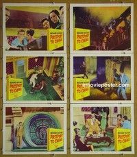 Y661 PASSPORT TO CHINA 6 lobby cards '61 Hammer, Basehart