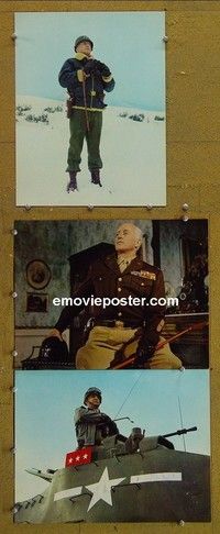 Y918 PATTON 3 lobby cards '70 George C. Scott classic!