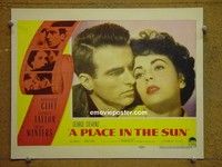 Z785 PLACE IN THE SUN lobby card '51 Clift/Taylor portrait!