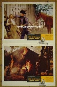 Z157 PROUD REBEL 2 lobby cards '58 Alan Ladd, deHavilland