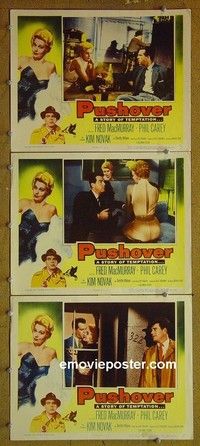 Y925 PUSHOVER 3 lobby cards '54 MacMurray, sexy Kim Novak!