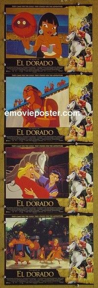 Y781 ROAD TO EL DORADO 4 lobby cards '00 Dreamworks cartoon!