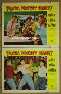 Z169 ROCK PRETTY BABY 2 lobby cards '57 Sal Mineo, rock 'n roll!