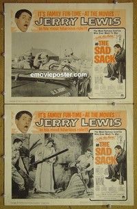 Z173 SAD SACK 2 lobby cards R62 Jerry Lewis, David Wayne