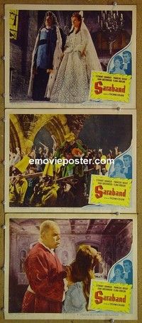 Y935 SARABAND FOR DEAD LOVERS 3 lobby cards '48 Stewart Granger