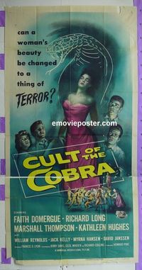 C247 CULT OF THE COBRA three-sheet movie poster '55 Faith Domergue