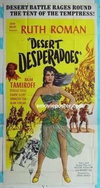 C252 DESERT DESPERADOES three-sheet movie poster '55 Ruth Roman, Tamiroff