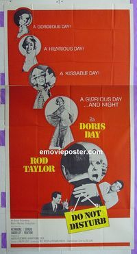 C259 DO NOT DISTURB three-sheet movie poster '65 Doris Day, Rod Taylor