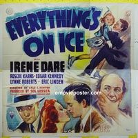 C147b EVERYTHING'S ON ICE six-sheet movie poster '39 Dare, ice skating!