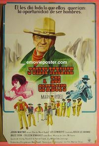 C483 COWBOYS Argentinean movie poster '72 Big John Wayne, western