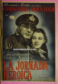 C488 DARK JOURNEY Argentinean movie poster '37 Vivien Leigh, Veidt