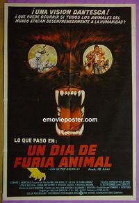 C489 DAY OF THE ANIMALS Argentinean movie poster '77 Wild Animals!