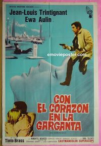 C491 DEADLY SWEET Argentinean movie poster '67 Jean-Louis Trintignant