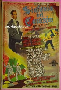 C494 DEEP IN MY HEART Argentinean movie poster '54 Ferrer, Oberon