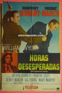 C496 DESPERATE HOURS Argentinean movie poster '55 Humphrey Bogart