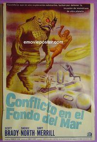 C497 DESTINATION INNER SPACE Argentinean movie poster '66 Scott Brady