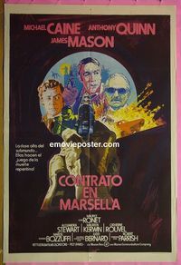 C498 DESTRUCTORS Argentinean movie poster '74 Michael Caine, Quinn