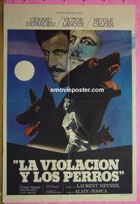 C502 DOGS Argentinean movie poster '79 Gerard Depardieu, Lanoux