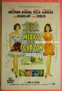 C504 DOS MEXICANAS EN MEXICO Argentinean movie poster '64 Beltran