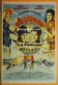 C507 DRAGNET Argentinean movie poster '87 Dan Aykroyd, Tom Hanks