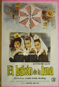 C512 EL BALCON DE LA LUNA Argentinean movie poster '62 Carmen Sevilla