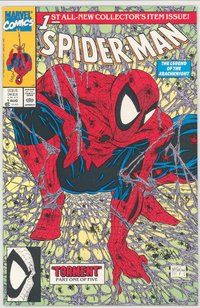 E674 SPIDER-MAN comic book #1 green cover, Todd McFarlane